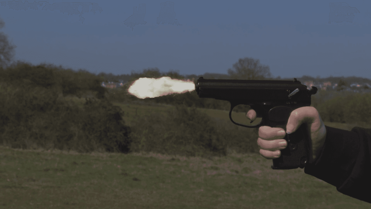 Gun with gunshot VFX