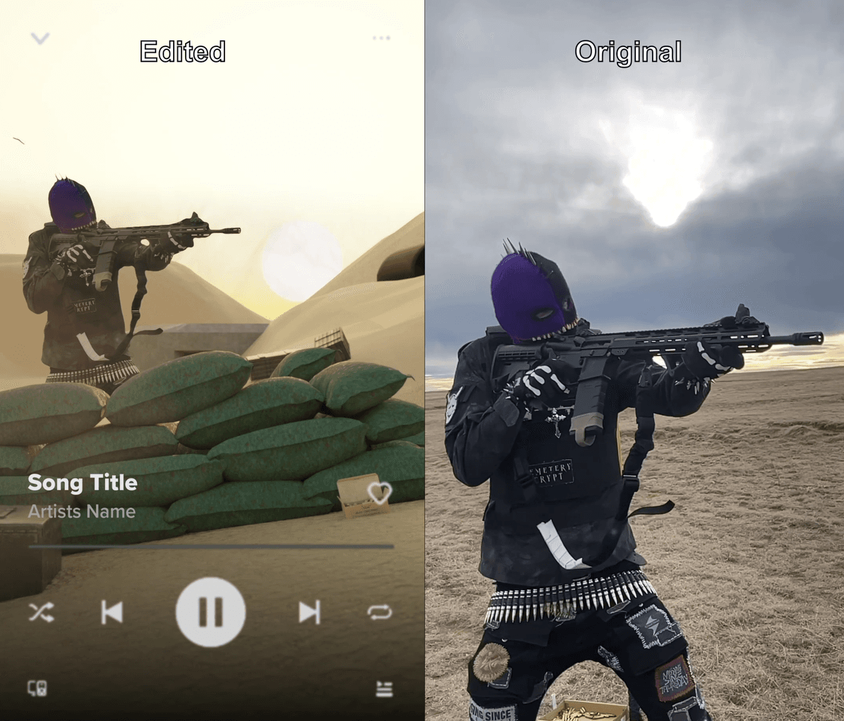 Music album cover edited and original