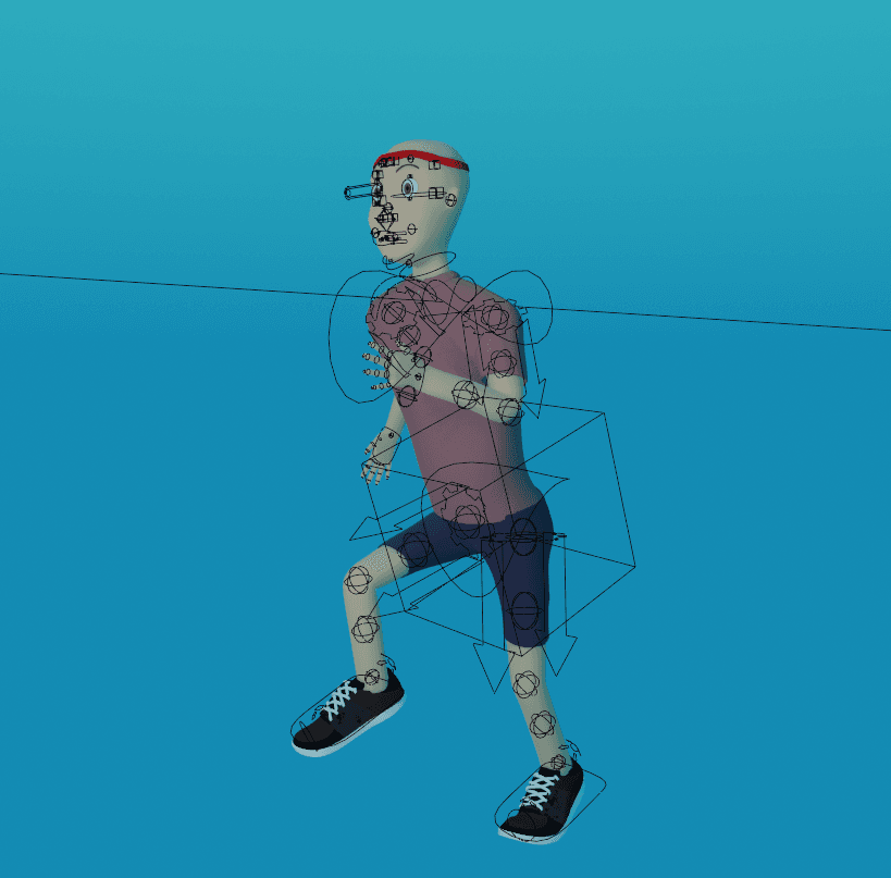 Wireframe of person walking